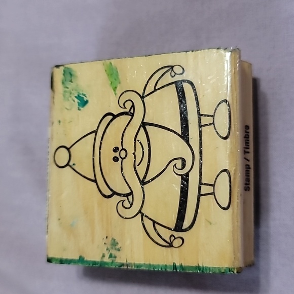 Cartoon Santa Claus Wooden Rubber Stamp - Picture 1 of 4